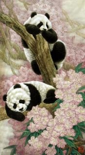 Chinese Panda Painting,55cm x 100cm,4734066-x