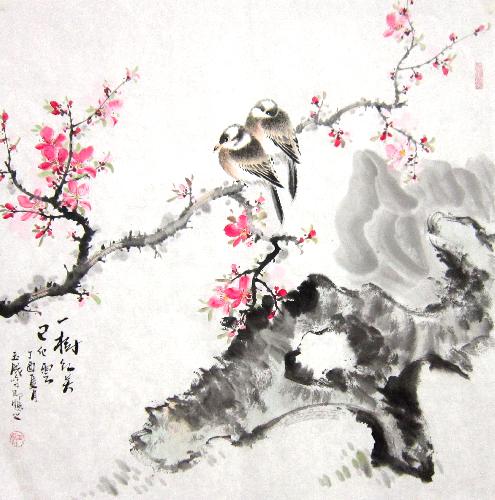 Peach Blossom,66cm x 66cm(26〃 x 26〃),dyc21099016-z