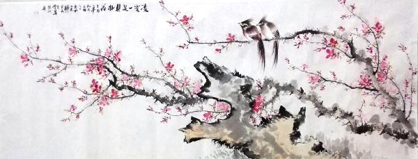 Peach Blossom,70cm x 180cm(27〃 x 70〃),dyc21099017-z