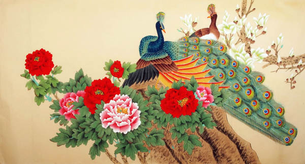 Peacock Peahen,68cm x 136cm(27〃 x 54〃),2340020-z