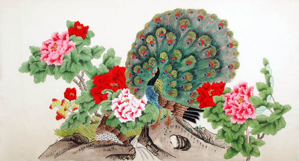 Peacock Peahen,68cm x 136cm(27〃 x 54〃),2340022-z