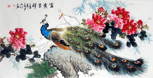 Peacock Peahen,68cm x 136cm(27〃 x 54〃),2357004-z