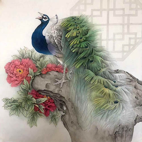 Peacock Peahen,68cm x 68cm(27〃 x 27〃),2387102-z