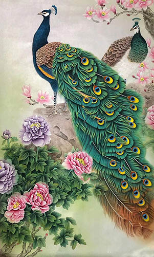 Peacock Peahen,68cm x 136cm(27〃 x 54〃),2387104-z
