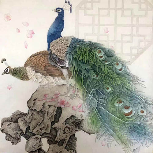 Peacock Peahen,68cm x 68cm(27〃 x 27〃),2387108-z