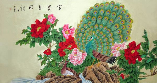 Peacock Peahen,68cm x 136cm(27〃 x 54〃),2617028-z