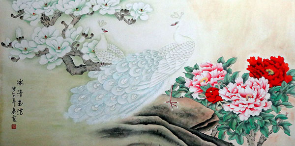 Peacock Peahen,66cm x 136cm(26〃 x 53〃),2703023-z