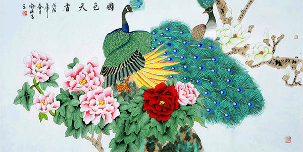 Peacock Peahen,66cm x 130cm(26〃 x 51〃),cyd21123020-z