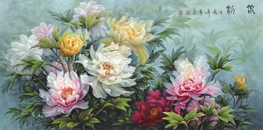 Chinese Peony Painting,67cm x 134cm,2328007-x