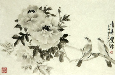 Chinese Peony Painting,69cm x 46cm,2388054-x