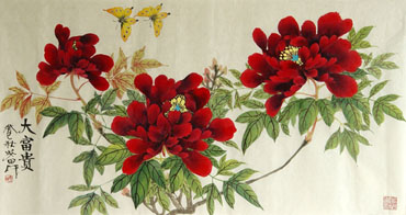 Chinese Peony Painting,50cm x 100cm,2388055-x