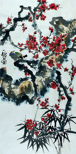 Plum Blossom,50cm x 100cm(19〃 x 39〃),zym21142009-z