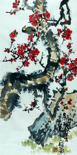 Plum Blossom,50cm x 100cm(19〃 x 39〃),zym21142014-z