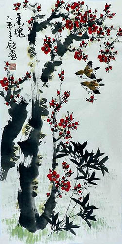 Plum Blossom,50cm x 100cm(19〃 x 39〃),zym21142015-z