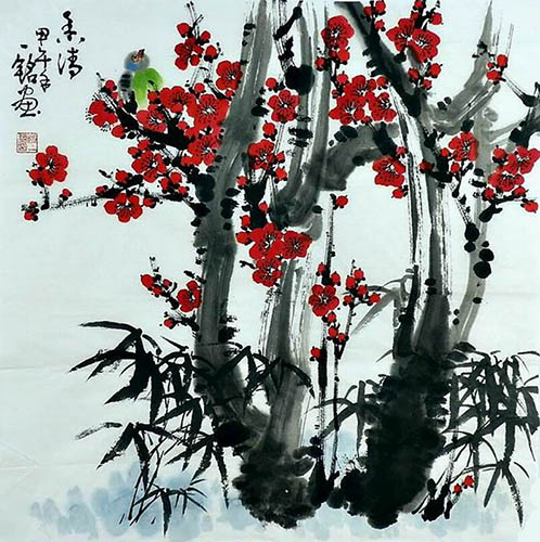 Plum Blossom,68cm x 68cm(27〃 x 27〃),zym21142020-z