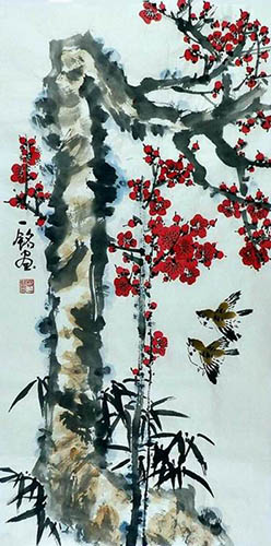 Plum Blossom,50cm x 100cm(19〃 x 39〃),zym21142022-z