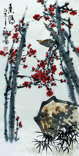 Plum Blossom,50cm x 100cm(19〃 x 39〃),zym21142026-z