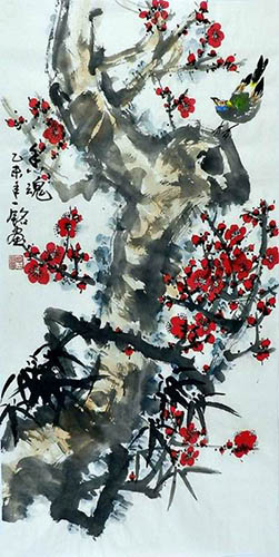 Plum Blossom,50cm x 100cm(19〃 x 39〃),zym21142028-z