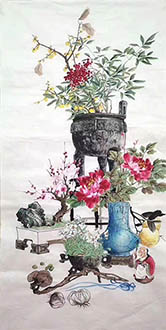 Chinese Qing Gong Painting,68cm x 136cm,lxw21215001-x