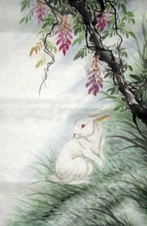 Chinese Rabbit Painting,69cm x 46cm,4743004-x