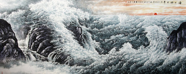 Sea,140cm x 360cm(55〃 x 142〃),1120003-z