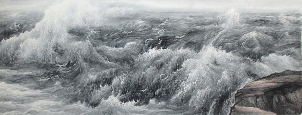 Sea,70cm x 180cm(27〃 x 70〃),lh11083011-z