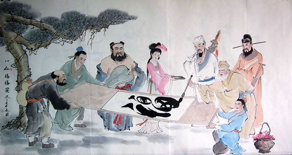 the Eight Immortals,96cm x 180cm(38〃 x 71〃),3793011-z