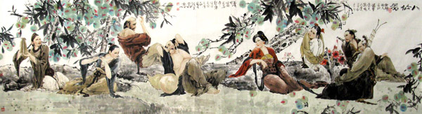 the Eight Immortals,97cm x 358cm(38〃 x 141〃),3796001-z