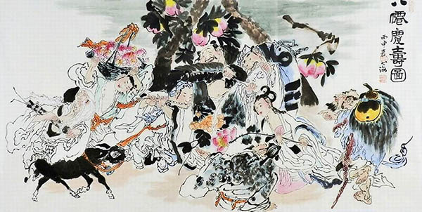 the Eight Immortals,67cm x 134cm(26〃 x 53〃),xhjs31118003-z