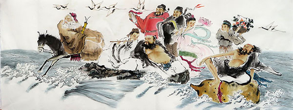 the Eight Immortals,70cm x 180cm(27〃 x 70〃),yy31126005-z