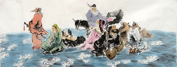 the Eight Immortals,70cm x 180cm(27〃 x 70〃),yy31126006-z