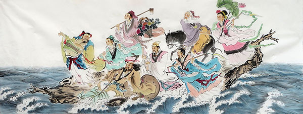 the Eight Immortals,70cm x 180cm(27〃 x 70〃),yy31126008-z