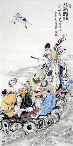 the Eight Immortals,68cm x 136cm(27〃 x 54〃),zb31132001-z