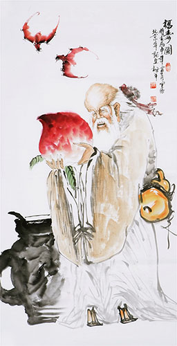 the Three Gods of Fu Lu Shou,68cm x 136cm(27〃 x 54〃),3545001-z