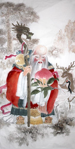 the Three Gods of Fu Lu Shou,66cm x 136cm(26〃 x 53〃),3774004-z