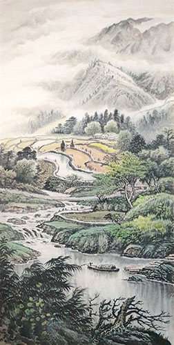 Village Countryside,68cm x 136cm(27〃 x 54〃),1011028-z