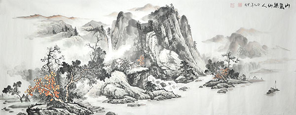 Village Countryside,70cm x 180cm(27〃 x 70〃),1011043-z