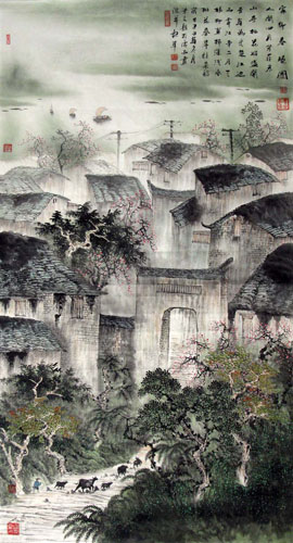 Village Countryside,97cm x 180cm(38〃 x 70〃),1057012-z