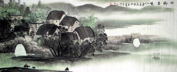 Village Countryside,50cm x 130cm(19〃 x 51〃),1057013-z