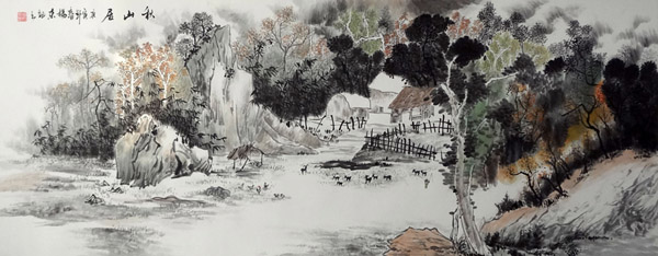 Village Countryside,70cm x 180cm(27〃 x 70〃),1100004-z