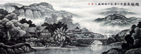 Village Countryside,70cm x 180cm(27〃 x 70〃),1135051-z