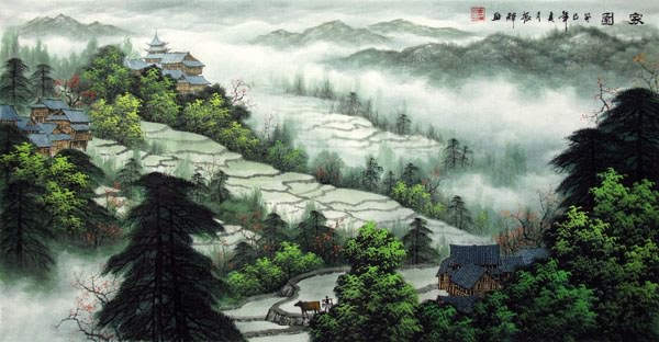 Village Countryside,48cm x 96cm(19〃 x 38〃),1135109-z