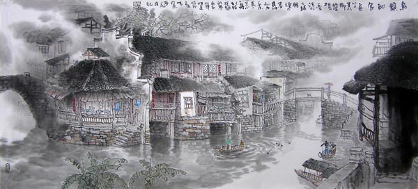 Water Township,80cm x 180cm(31〃 x 71〃),1025024-z