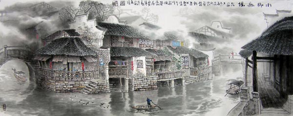 Water Township,70cm x 180cm(27〃 x 70〃),1025026-z