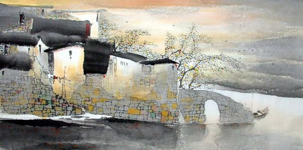 Water Township,69cm x 138cm(27〃 x 54〃),1047021-z