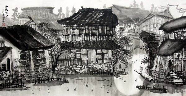 Water Township,66cm x 136cm(26〃 x 53〃),1204008-z