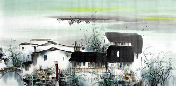 Water Township,50cm x 100cm(19〃 x 39〃),1205006-z