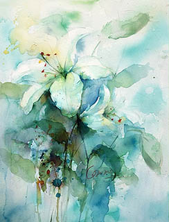 Flowers & Bird Watercolor Painting,25cm x 30cm,cyy72107006-x