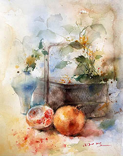 Flowers & Bird Watercolor Painting,25cm x 30cm,cyy72107006-x