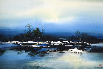 Scenery Watercolor Painting,55cm x 80cm,zmk71207010-x